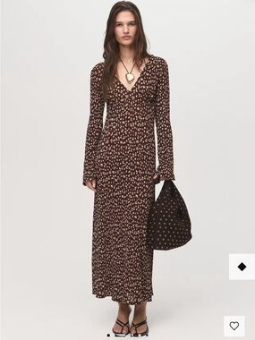 Mango Printed V-Neck Dress